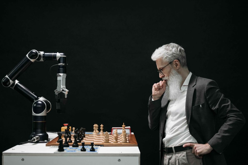 ai robot vs human playing chess